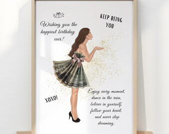 Regalo de dinero imprimible para cumpleaños, idea de regalo en efectivo DIY para hija, mamá, mejor amiga, porta dinero de regalo de feliz cumpleaños