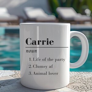 Customizable Ceramic Coffee Mug, Personalized Gift with Name and Definitions, Personalized Gift, Personalized Mug, Birthday Gift, Gift Idea