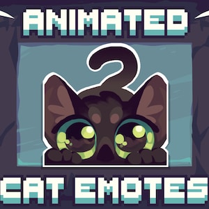 Black Cat EMOTE - Lurk - Twitch Emotes, Kitty Discord Emoji, Sticker Gifs, ANIMATED + STATIC