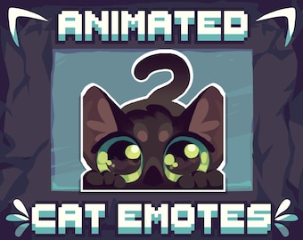 Black Cat EMOTE - Lurk - Twitch Emotes, Kitty Discord Emoji, Sticker Gifs, ANIMATED + STATIC
