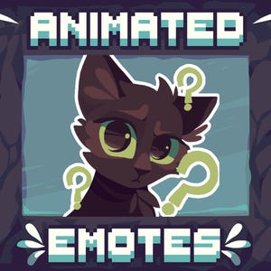 Black Cat EMOTE - Confuse? Huh? Question Mark? What? - ANIMATED + STATIC Twitch Emotes, Kitty Discord Emoji, Sticker Gifs