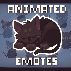 Animated Emote - Black Sleepy Kitty - COZY CAT - Twitch Emotes, Digital Discord Emoji, Transparent Gifs, Streamer Emotes, Animated + Static
