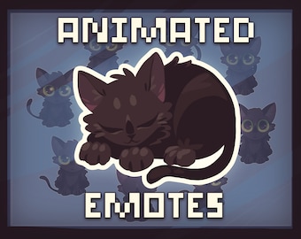 Animated Emote - Black Sleepy Kitty - COZY CAT - Twitch Emotes, Digital Discord Emoji, Transparent Gifs, Streamer Emotes, Animated + Static