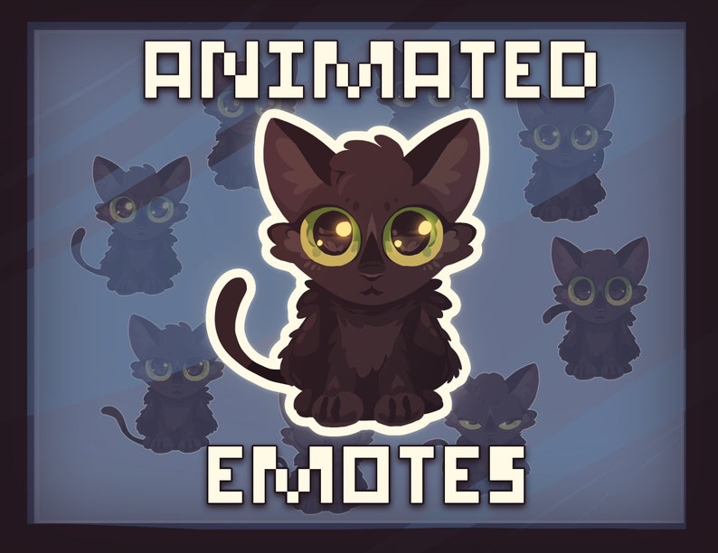 Hyper Emote Animated Emote - EXCITE - Hyper Happy Black Cat - Twitch PNG Emotes ...