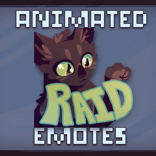 Black Cat EMOTE - Raid - Twitch Emotes, Kitty Discord Emoji, Sticker Gifs, ANIMATED + STATIC