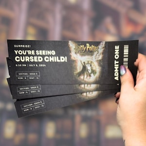 Entrada sorpresa editable para Broadway de Harry Potter y el legado maldito, entrada falsa personalizada, plantilla de Canva, descarga instantánea