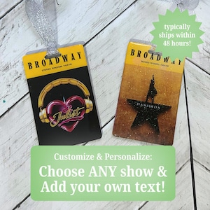 Custom Broadway Program Ornament | Handmade Custom Musical Theater Gifts From Wicked, Waitress, Six, Hamilton, Mean Girls, and More!