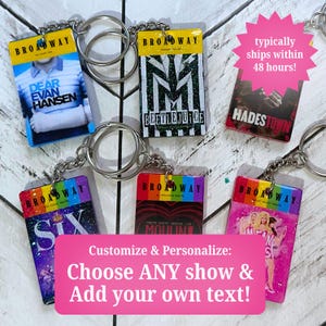 Custom Broadway Program Keychain | Handmade Custom Musical Theater Gifts From Wicked, Waitress, Six, Hamilton, Mean Girls, and More!