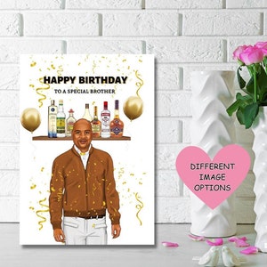 Tarjeta de cumpleaños del hermano negro, tarjeta de felicitación étnica para él, tarjeta de felicitación negra para el hombre, tarjeta de feliz cumpleaños para papá