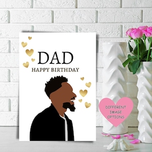 Carte d'anniversaire papa noire, carte d'anniversaire ethnique pour lui, carte pour papa