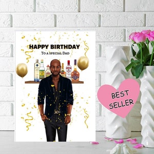 Tarjeta de cumpleaños de papá negro, tarjeta de cumpleaños étnica, tarjeta para hombre, para un papá especial en su cumpleaños