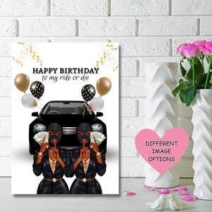 Cartão de aniversário de mulher negra, cartão de aniversário étnico, feliz aniversário para minha viagem ou morte, cartão de aniversário para melhor amiga