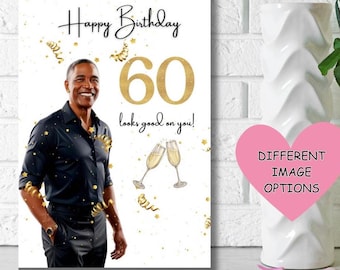 Black Man 60. Geburtstag, Grußkarte Ethnic, Geburtstagskarte für ihn, Schwarze Grußkarten, 60 und Fabelhaft, Karten für Schwarze
