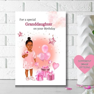 Biglietto di compleanno per nipote nera, biglietto d’auguri etnico per bambini per lei, biglietto d’auguri per ragazza, biglietto di compleanno per ragazza nera