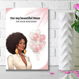 Carte d'anniversaire pour maman noire, cartes de voeux ethniques, cartes pour maman noire, pour ma belle maman le jour de votre anniversaire