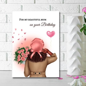 Carte d'anniversaire noire pour maman, carte de voeux ethnique, pour ma belle maman le jour de votre anniversaire