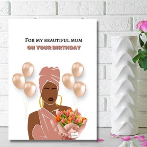 Carte d'anniversaire pour femme noire, carte de voeux ethnique, pour ma belle maman le jour de votre anniversaire