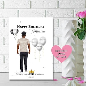 Cartão de aniversário para homem negro, Cartão de felicitações étnico, Cartão de aniversário para homem negro, Cartão de aniversário para ele, Cartão PERSONALIZADO, Cartão para homem negro
