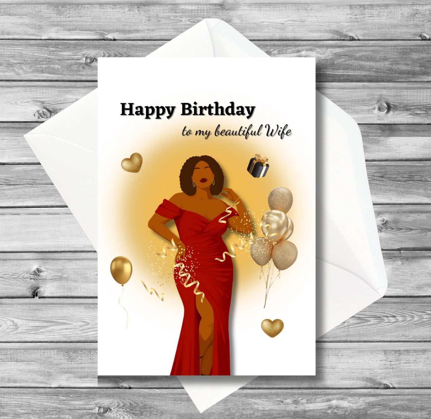 Tarjeta De Cumpleaños Número 49 Negro Y Rosa - Regalo Para Mujer, Madre, Esposa, Con Sobre Dorado