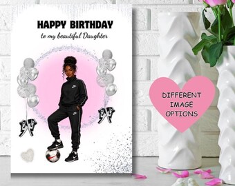 Carte d'anniversaire pour fille noire, carte de vœux ethnique, Joyeux anniversaire à ma magnifique fille, cartes pour filles noires