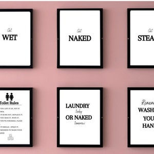 Badezimmer Wand Kunst Zitate, ungerahmte Wand Kunst Drucke, lustige Badezimmer Zitate, Wand Kunst Dekor, ungerahmtes Geschenk, Wohnaccessoires