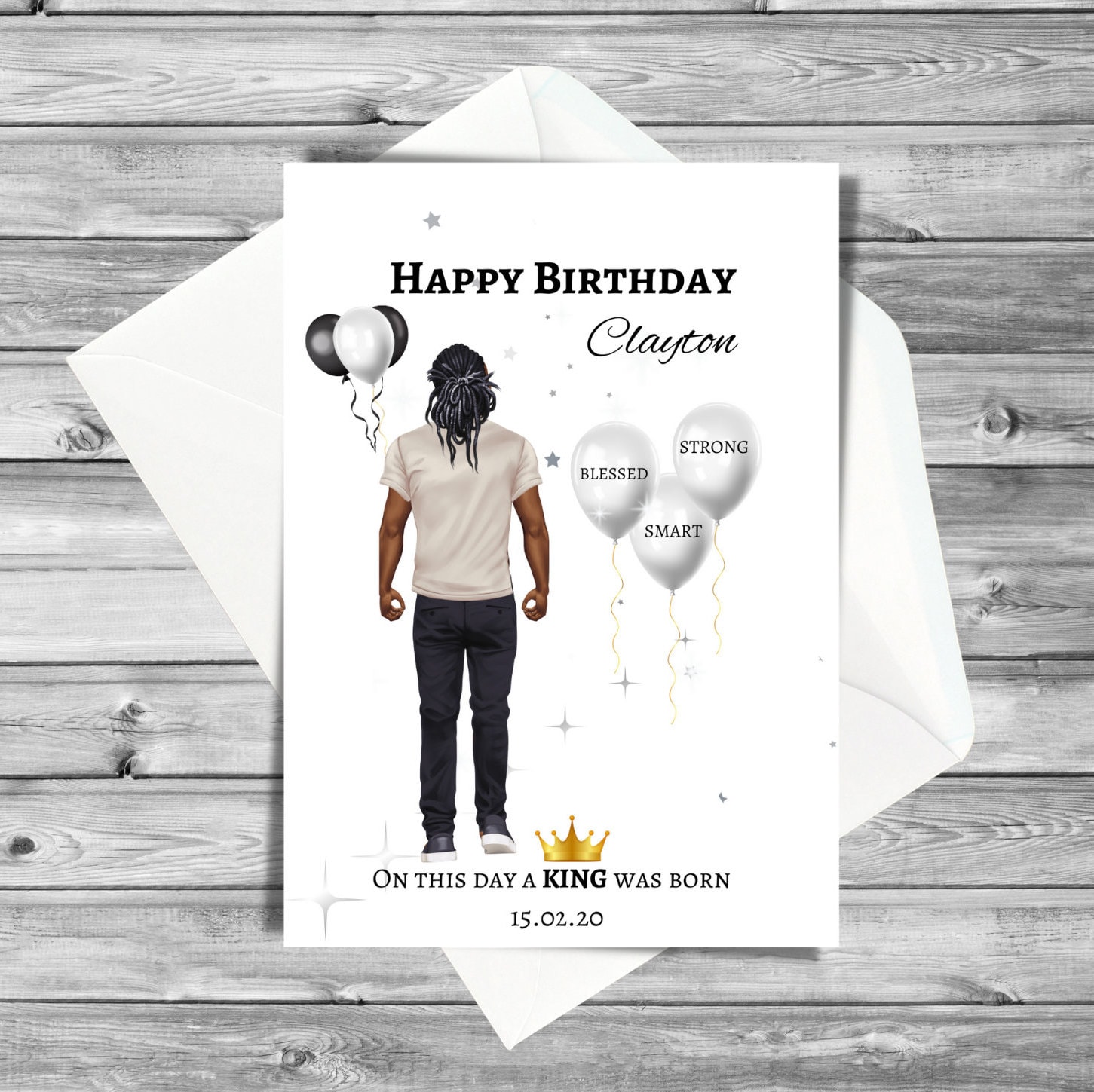 Black Man Birthday Card, Ethnic Greeting Card, Black Man Birthday Card