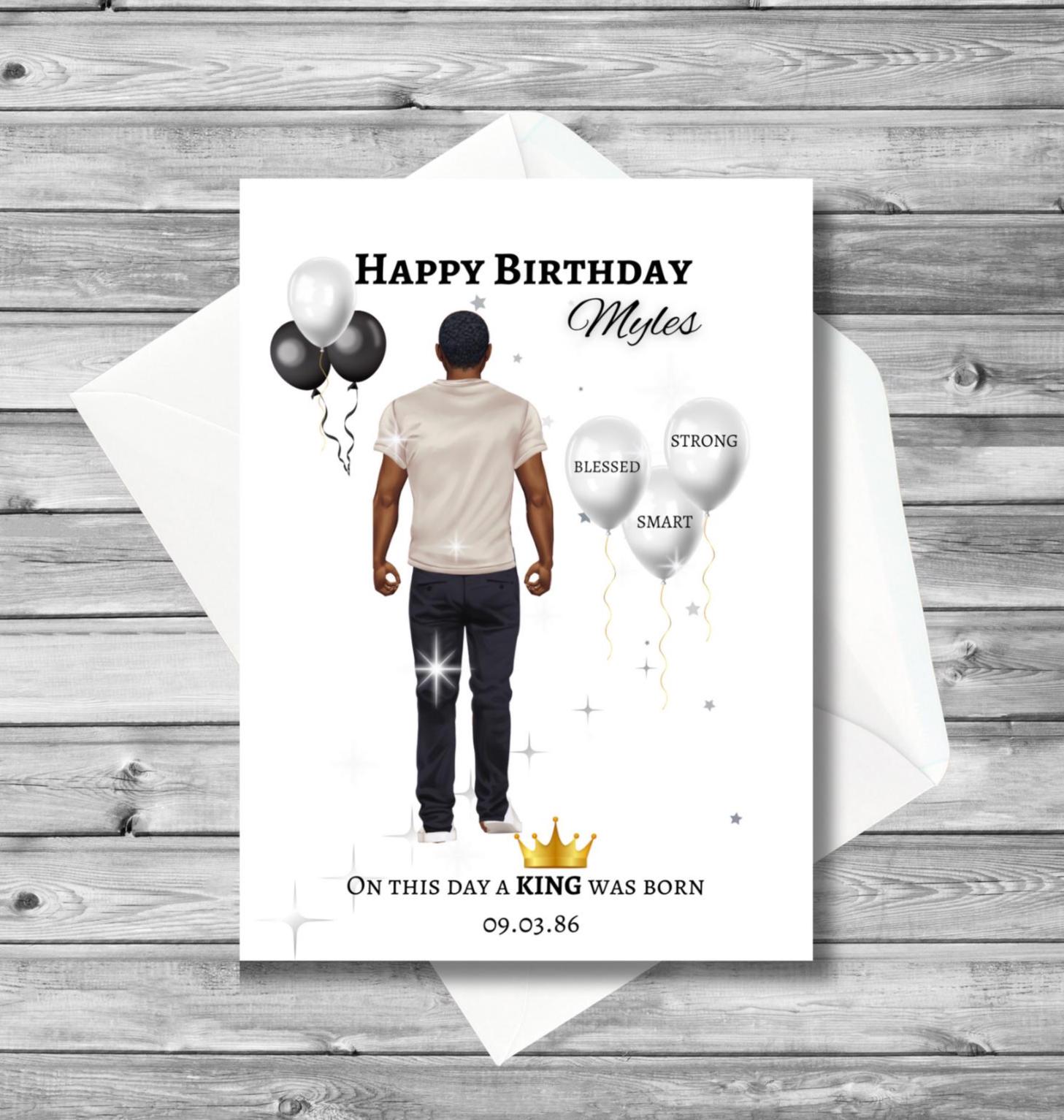 Biglietto Di Auguri Artistico Per Uomo – Treno E Barca Con Dettagli In Oro – Prodotto UK