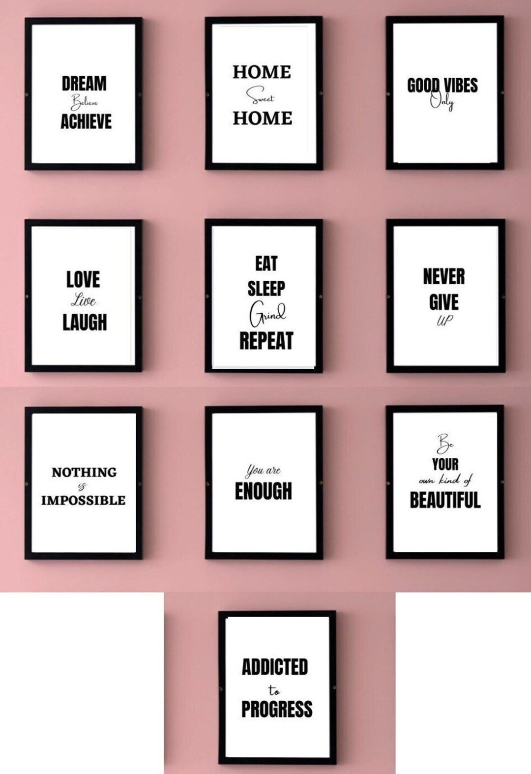 Inspirational Positive Wall Art Prints, Motivational Message Print