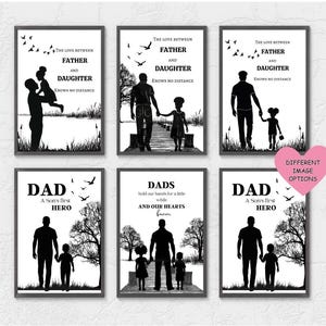 Stampe da parete "Dad Wall Art", stampe di papà e figlia/figlio, citazioni di papà, regali per papà, regalo per la festa del papà, regalo di compleanno per papà