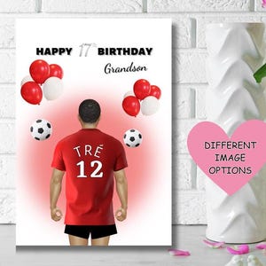 Biglietto di auguri per il 17° compleanno del nipote di razza nera/meticcia, biglietti di auguri etnici, biglietto per ragazzo afroamericano, buon 17° compleanno nipote