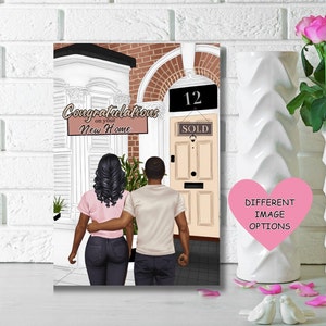 Carte pour couple noir, Félicitations pour l'achat de votre nouvelle maison