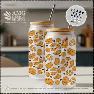 Chocolate Chip Cookie Glass Can Wrap 16oz 20oz