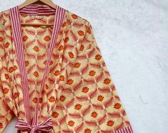 Kimono in puro cotone al 100%, da spiaggia, da resort, da donna, in cotone, nuovo, di tendenza, stile boho, per la luna di miele.