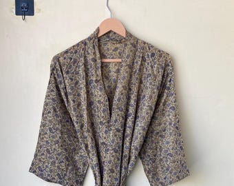 Vintage Silk Kimono Pure Silk Robe Bridesmaid Robe Wedding Gifts Luxury Resort Wear Robe Beach Cover Up Robes For Women’s