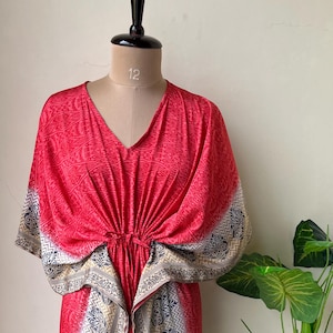 Bohemian Silk Caftan Dress, Women&#39;s Silk Kaftan, Loungewear Loose Fit Kaftan For Her, Long Kaftan For Her, Party Wear Caftan, Bridal Gift