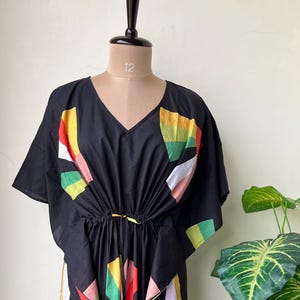 Indian Cotton kaftan, Cotton kaftan, Free size kaftan, Long Cotton kaftan, Soft Cotton Kaftan, Kaftan Dress, Black Caftan, Women&#39;s Cotton