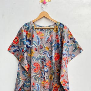 Soft & Comfortable Cotton Caftan Bridesmaid Gift, Maternity Dress, Women&#39;s Clothing, Maxi Dress, Long Kaftan, Floral Print Loungewear Kaftan
