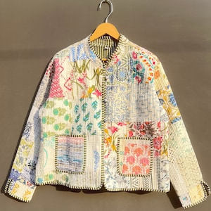 Vestes matelassées en coton style bohème floral automne hiver veste manteau streetwear bohème veste réversible matelassée pour elle