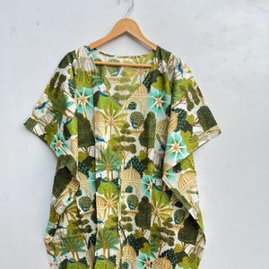 Indian Soft Cotton Kaftan, Dress, Beautiful Print Caftan, Maxi Dress, Beach Cover Up, Maternity Dress, Gift For Her, Trending kaftan
