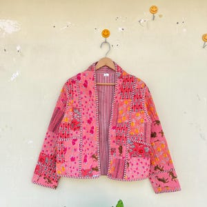 Indian Handmade Cotton Quilted Jacket Women&#39;s Wear Jacket Bohemian Style Fall Winter Jacket Reversible jacket for Women&#39;s Gift For Her