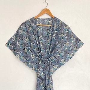 Women&#39;s Cotton Kaftan, Indian Floral Kaftan, Long Caftan,Dress For to be Moms, Beach Cover up, Sleepwear, Indian Kaftan, Maxi Dress,