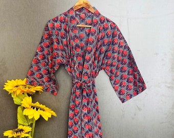 women wear dressing gown, intimate sleepwear body crossover vintage cotton sari kimono, sexy bohemian hippie cotton kimono robe