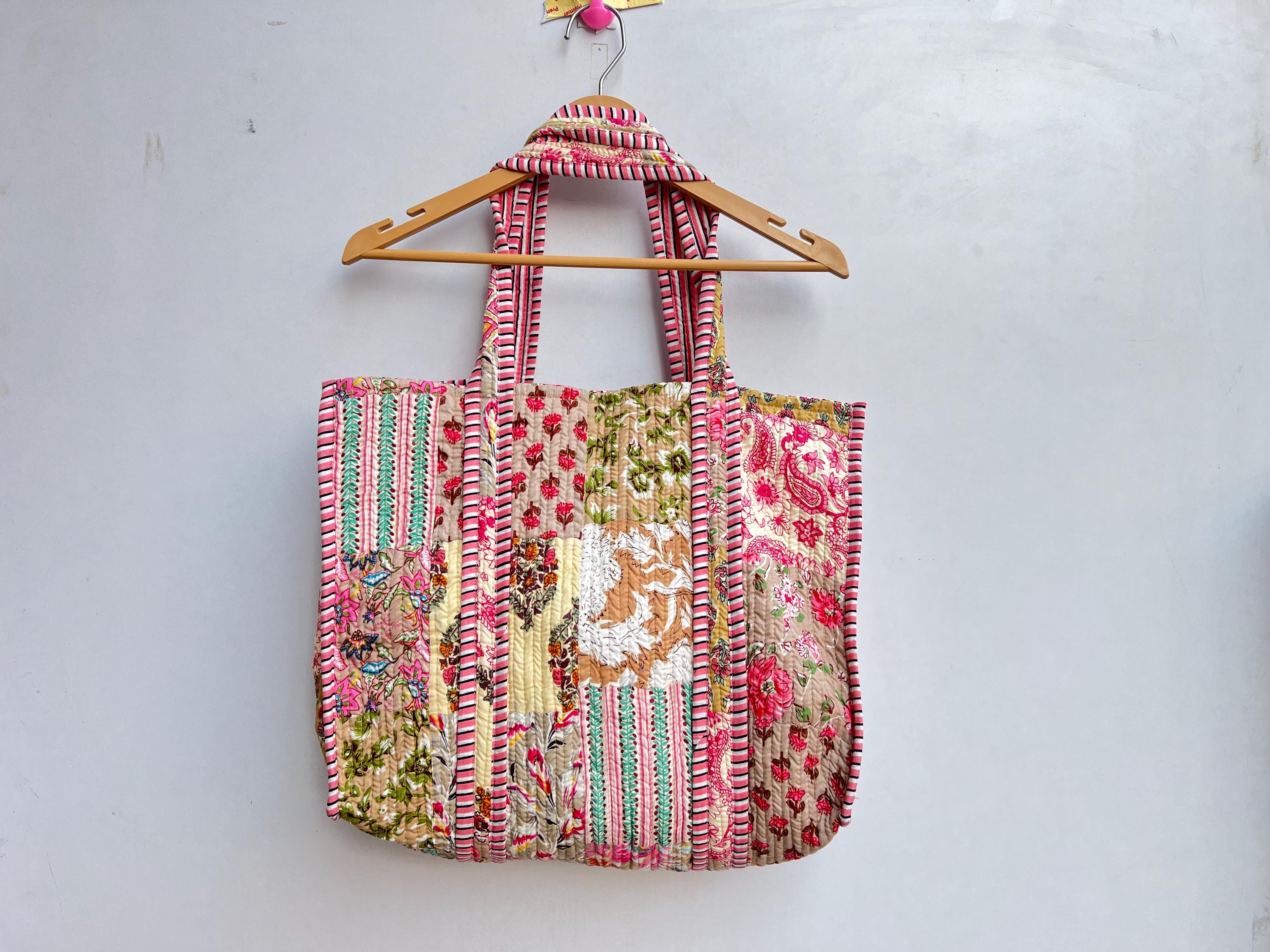 Borsa shopping trapuntata! Bella borsa da spiaggia da donna in puro Borsa shopping trapuntata! Bella borsa da spiaggia da donna in puro