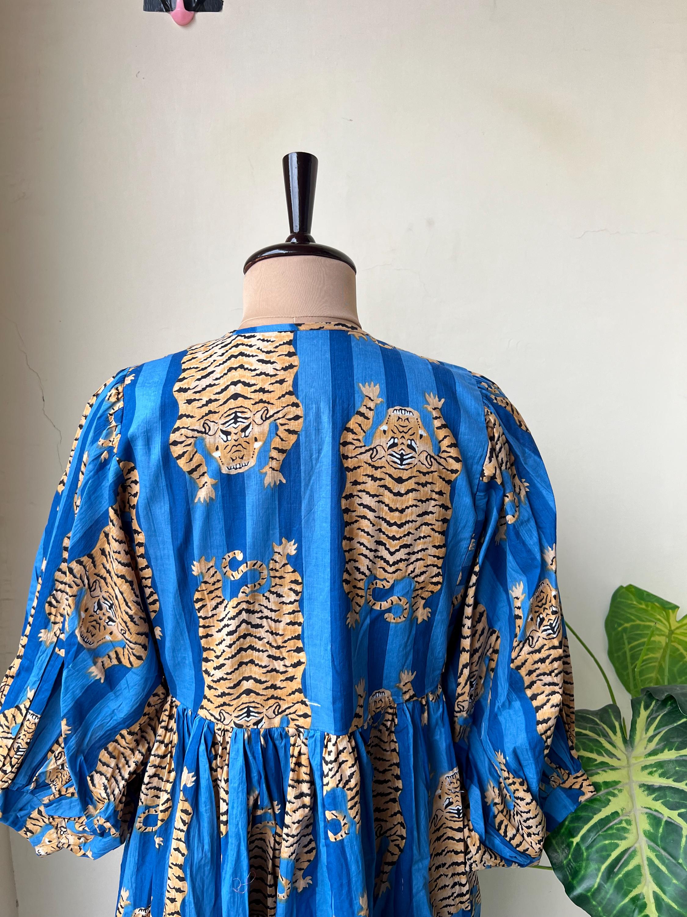 blue tiger dress PREORDER