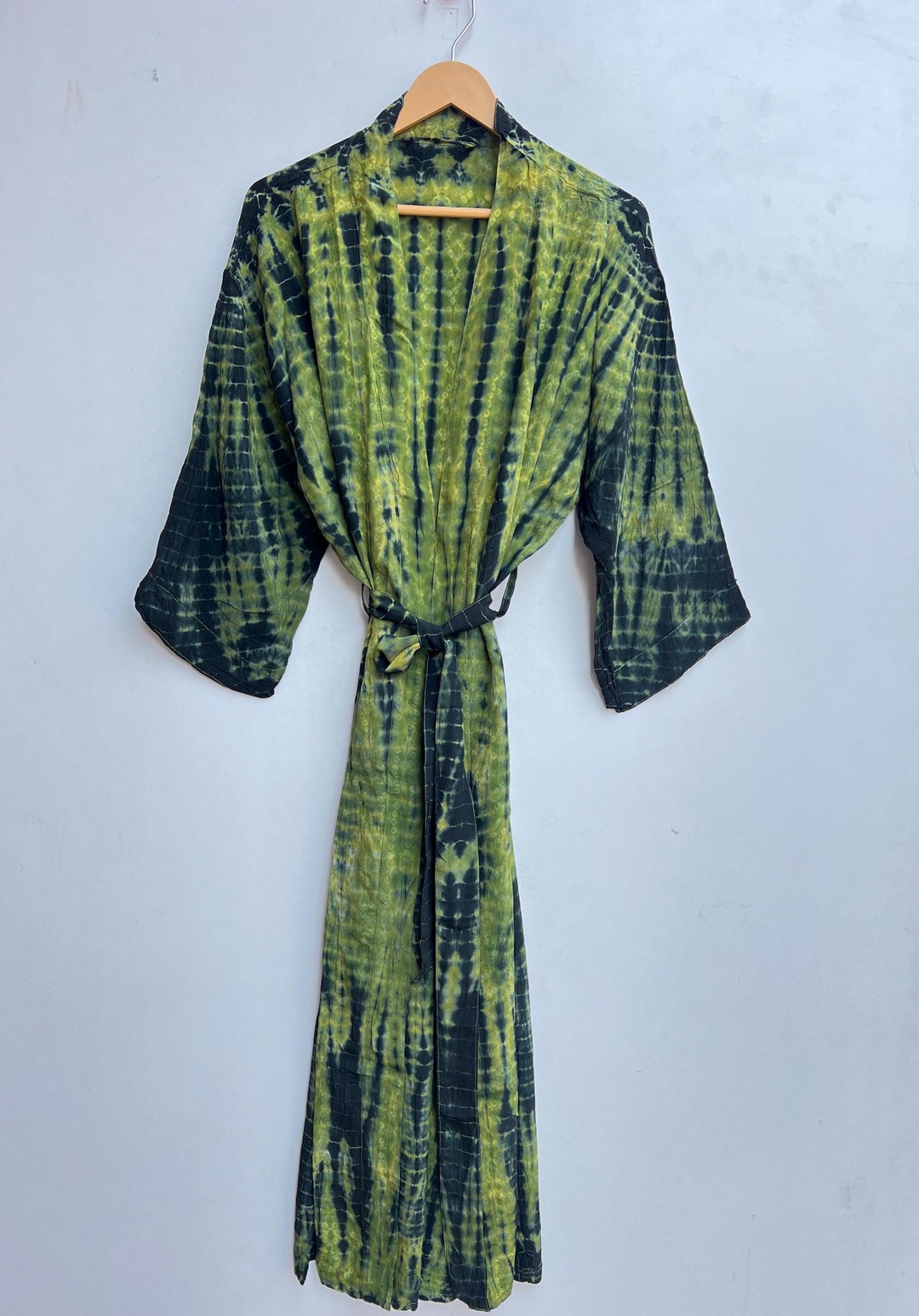 Hand Made Robe Indian Handmade Silk Tiedye Kimono Robe, Tie Dye Robe, Bridesmaid Robe ...