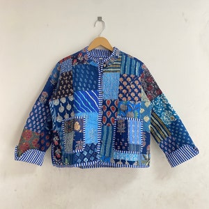 Cotton Quilted Jacket  Floral Print Indian Women&#39;s Clothing Coat, Boho Jacket Spring Gift for Her Style Fall Jacket Winter Bohemian Jacket