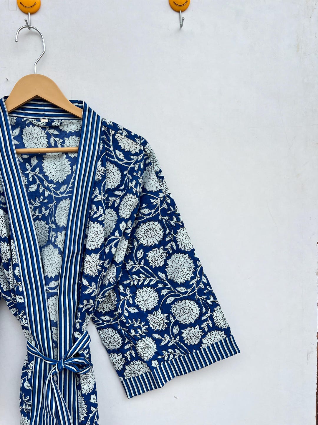 Block Print Robe Block Print Cotton Kimono Robe : Floral Print Loungewear - Etsy