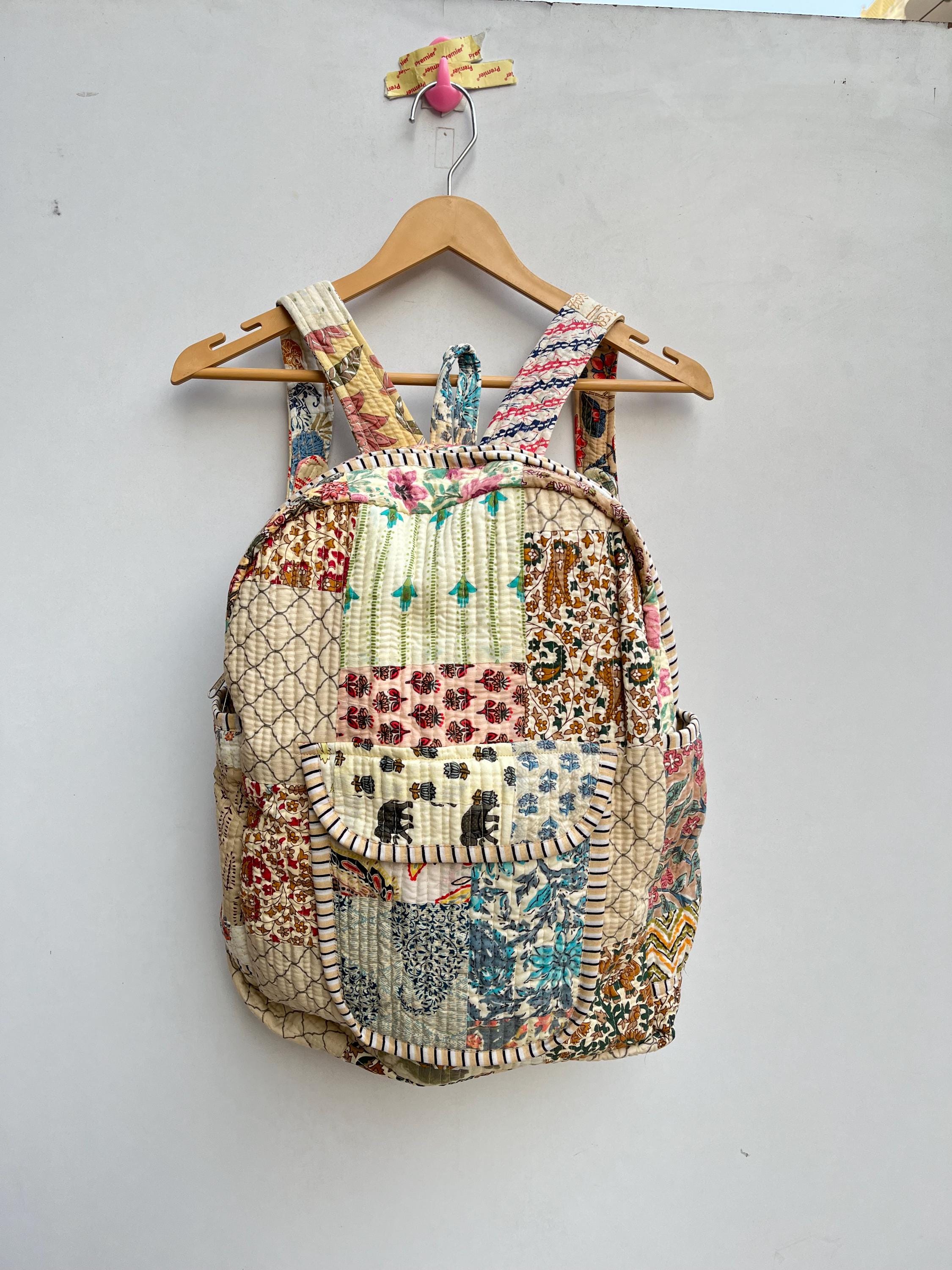 バッグ apolina Hattie Patchwork Backpack Cotton Quilted Patchwork Backpack, Stylish Multi-color Bag, Great