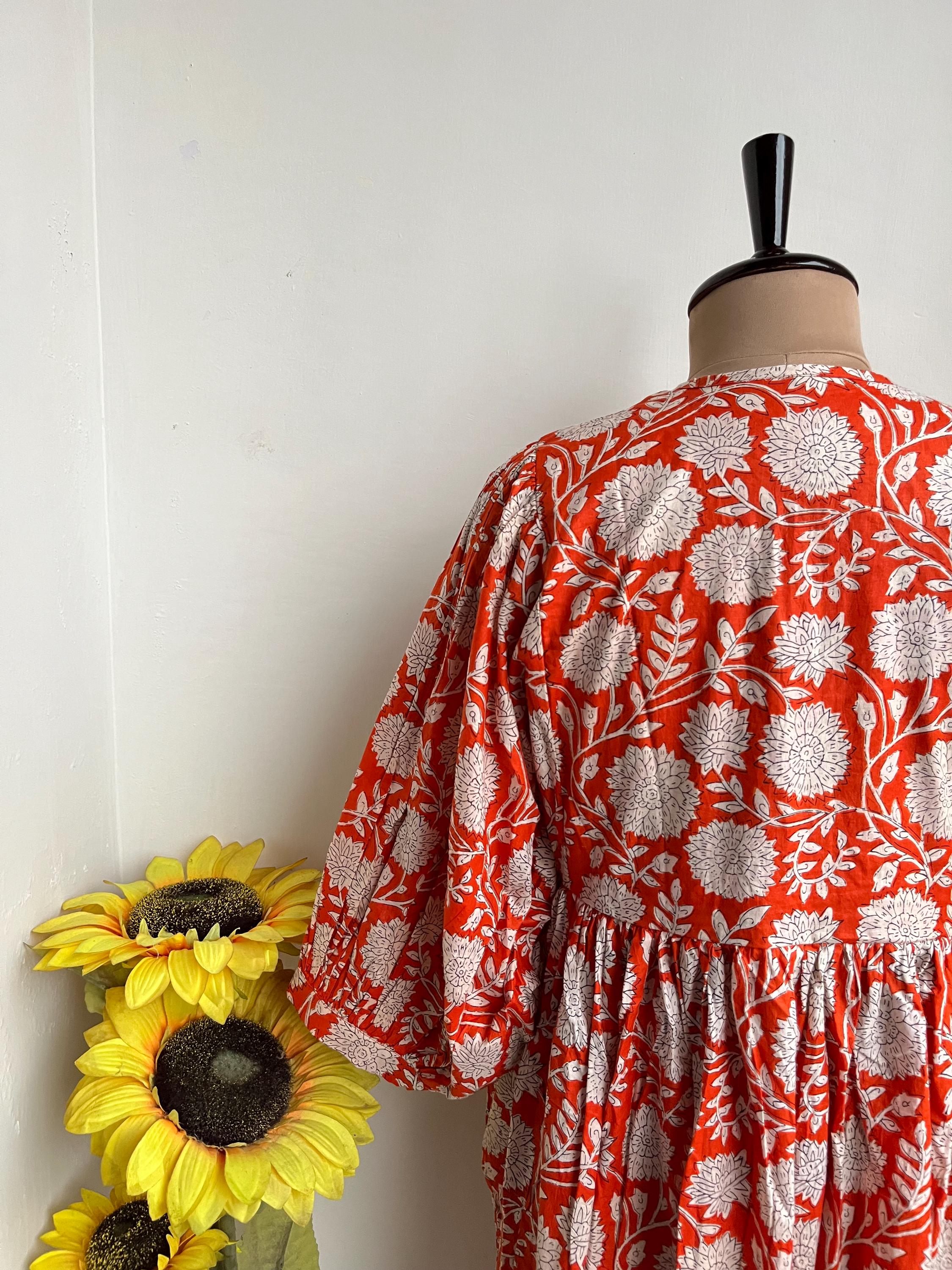 orange sunflower dress Louisa Sleeveless Dress