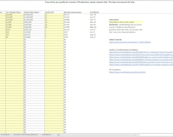Depreciation Tracking Tool in MS Excel